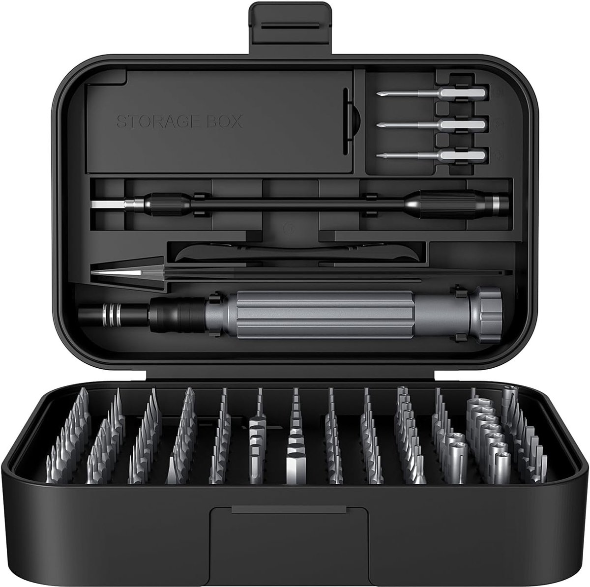 SnelShoppen - 150-in-1 Precisie Schroevendraaier Set met 120 Magnetische Bits, Torx en Hex Schroevendraaiers voor Telefoon, Laptop, PC, Horloge, Zwart