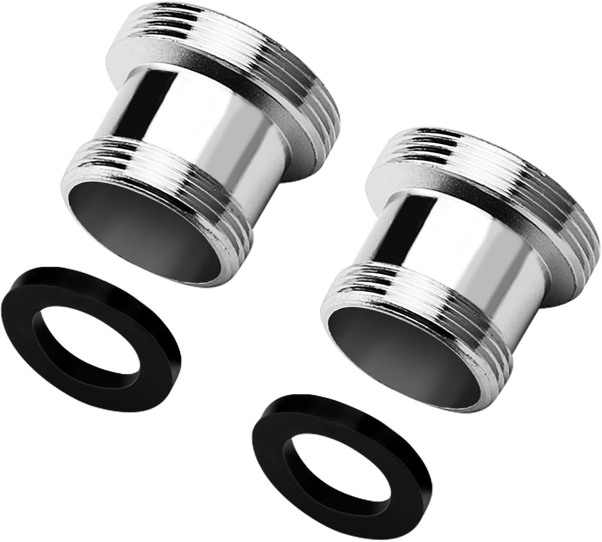 SnelShoppen - 2 pcs M18 naar M22 Tap Adaptor Draadadapter voor Keuken en Badkamer met Rubber Seal - Hoofdmateriaal Messing, Duurzaam en Corrosiebesten