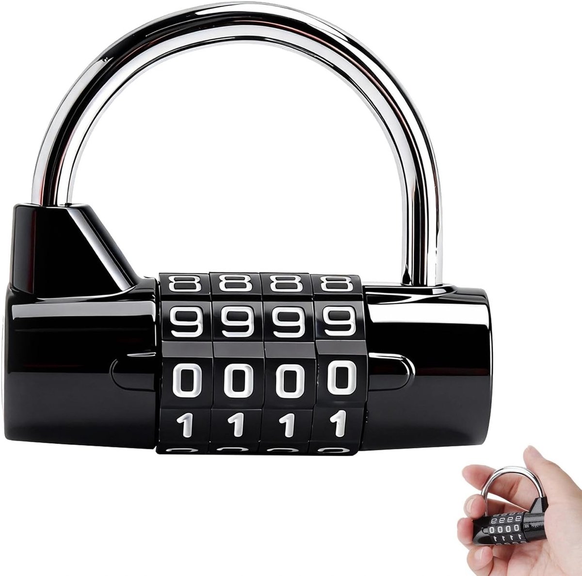SnelShoppen - Nummer Slot 4 Cijfer Spin Lock, Digit Lock, Combinatie Reset Functie, Robuust en Duurzaam, Geschikt voor School, Gym, Fiets, Koffer, Ger