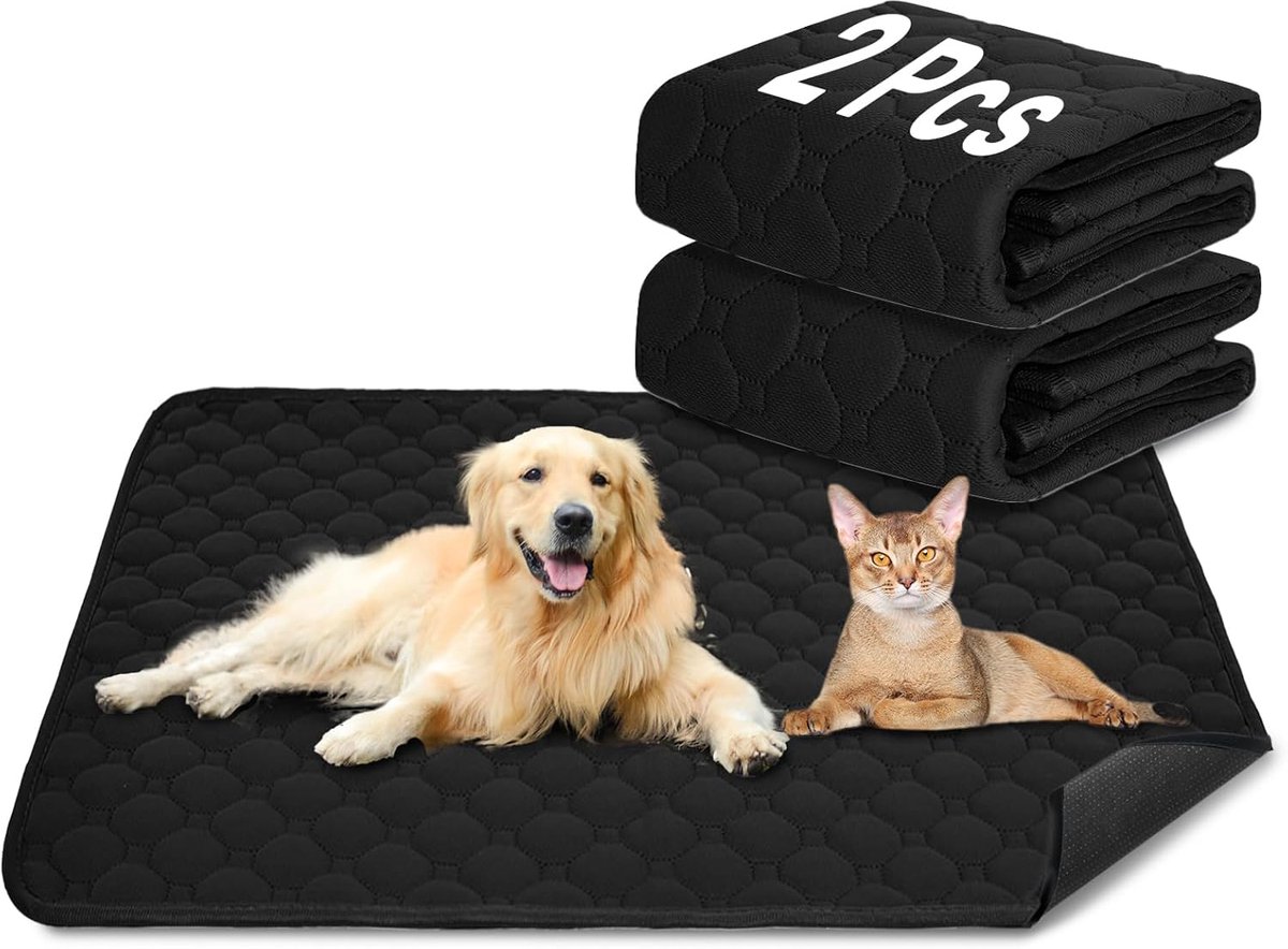 SnelShoppen - Dog-Cat Training Mat 2-Piece Set | Extra Sterk Absorberend | Waterdicht & Antislip | Wasbaar & Herbruikbaar | Voor Puppy’s & Huisdieren