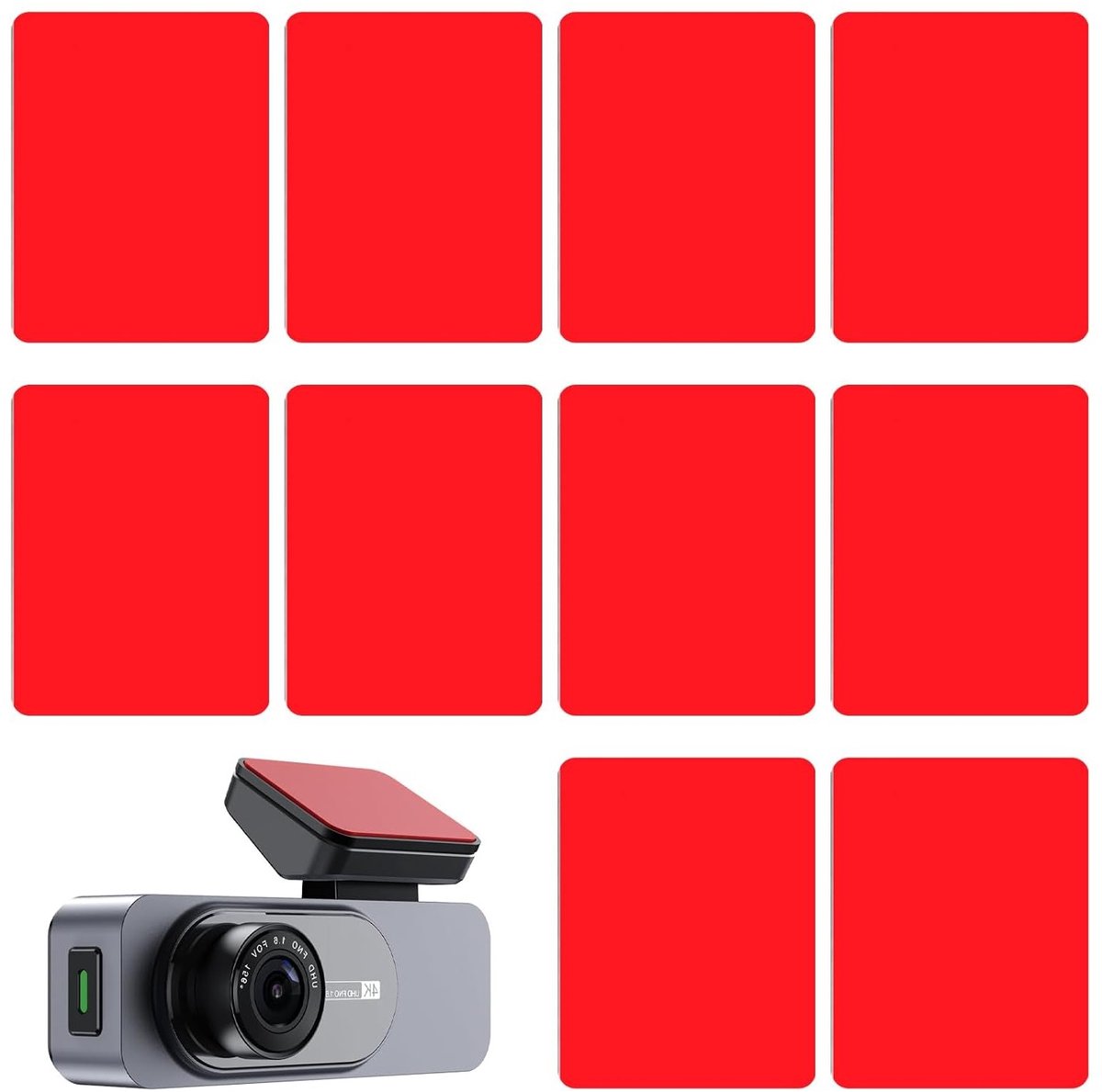 Dubbelzijdige plakstrips 35 x 45 mm, extra sterke tape 1.1 mm dik, waterproof en universeel snijbaar voor bevestiging in auto en op dashboard.