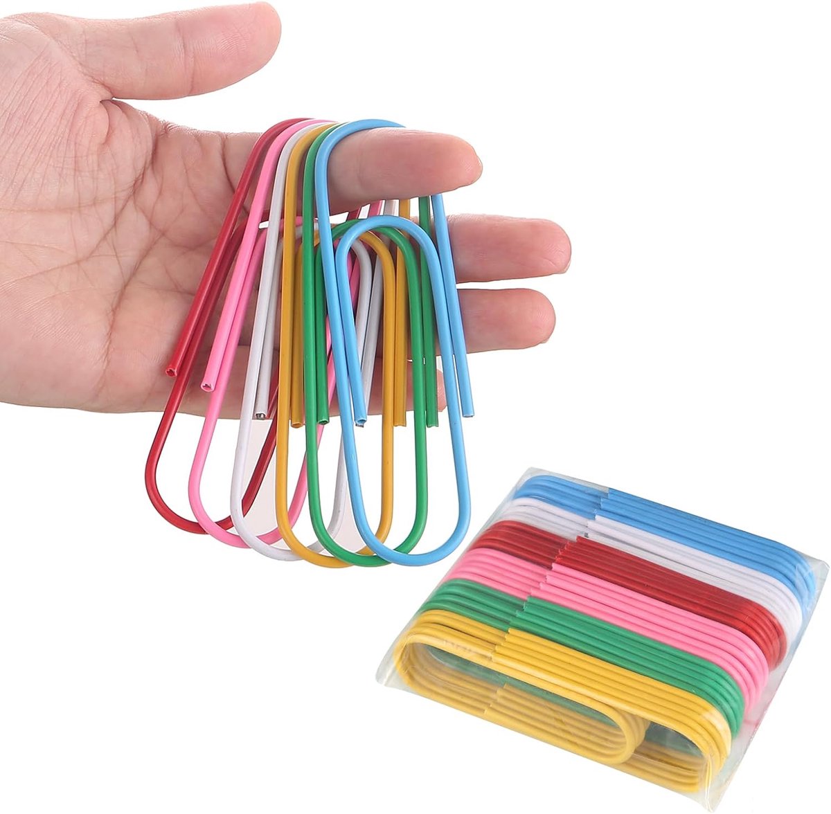 SnelShoppen - Kleurrijke Paper Clips, 30 Stuks, Diverse Maten, Paperclips voor Kantoor, School en Thuis, Ideaal voor Papierwerk, Organiseren, Creatief