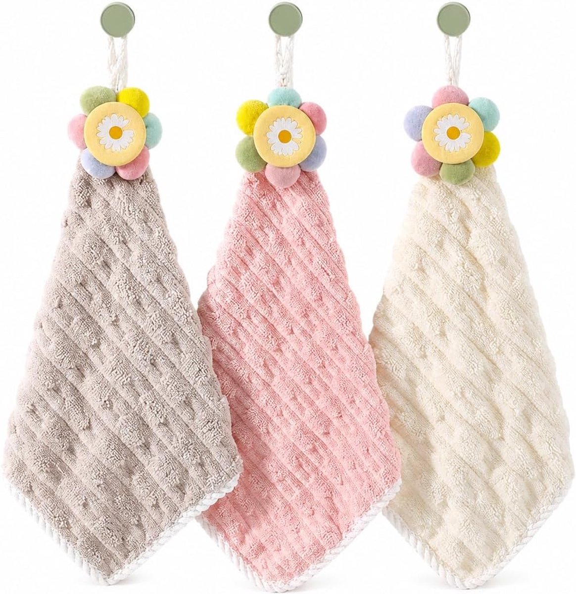 SnelShoppen - 3 x Coral Fleece Handdoeken 35 x 35 cm - Absorberende Microvezel Keuken- en Badkamerdoeken - Sneldrogend, Zacht en Perfect voor Huishoud