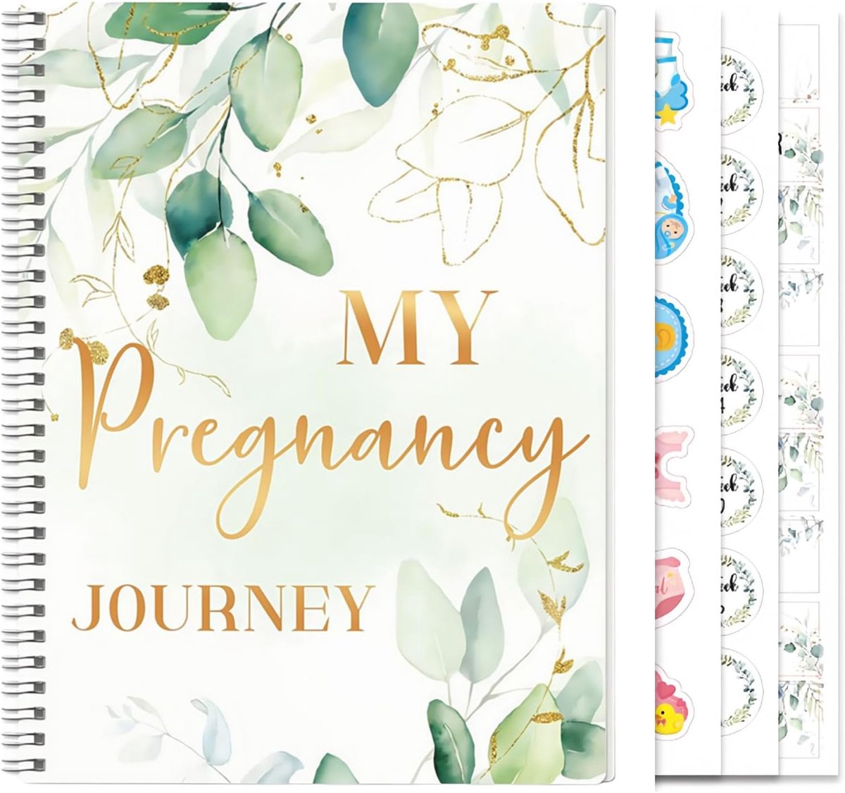 SnelShoppen - Zwangerschapsdagboek, Cadeau voor Zwangere Vrouwen, A4 Formaat, 64 Pagina's, Inclusief Drie Stickers, Duurzaam en Stijlvol, Perfect voor