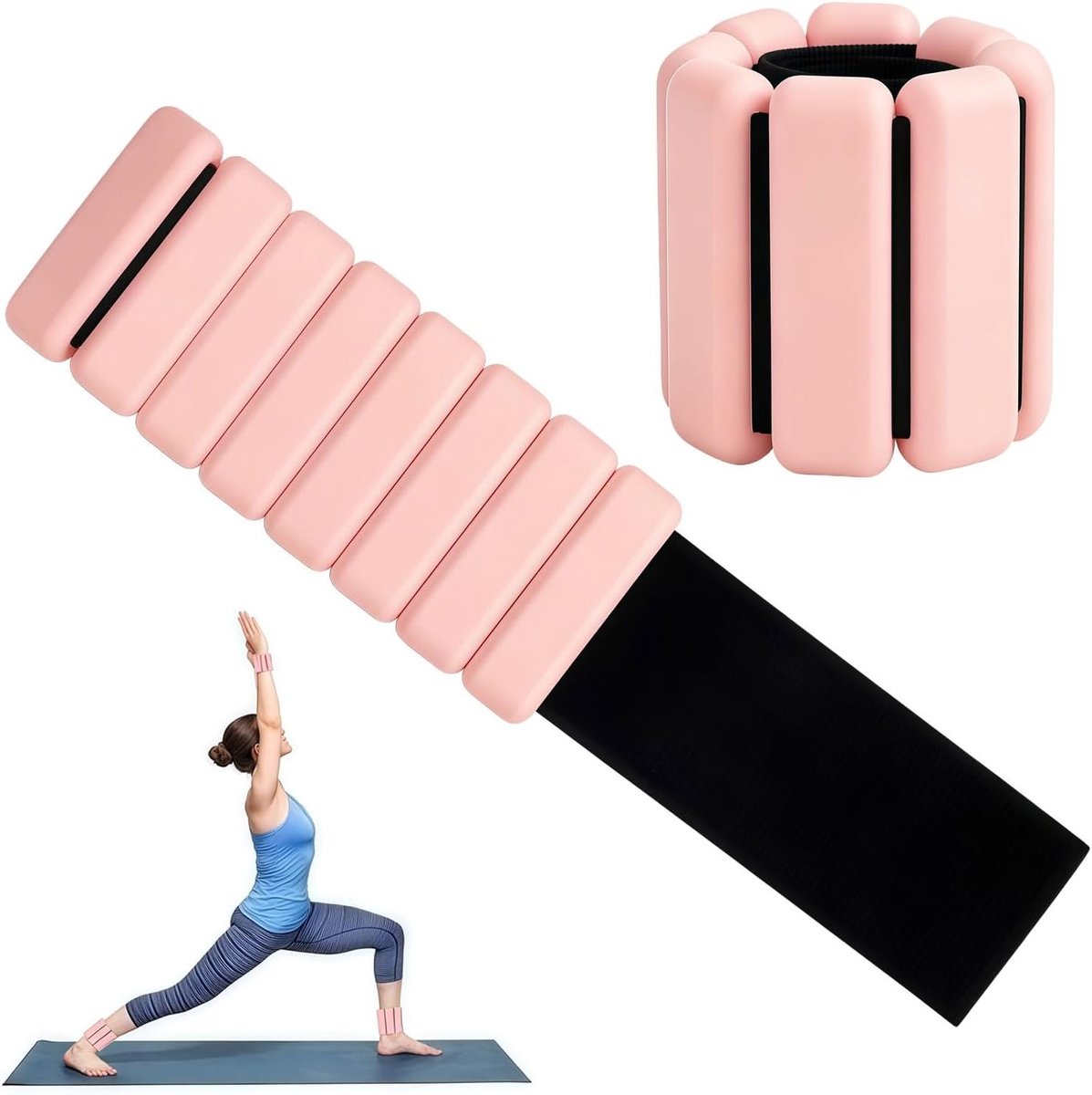 Verstelbare gewichtsbanden voor polsen en enkels, set van 2, 0,5 kg - ideaal voor yoga, pilates en fitness