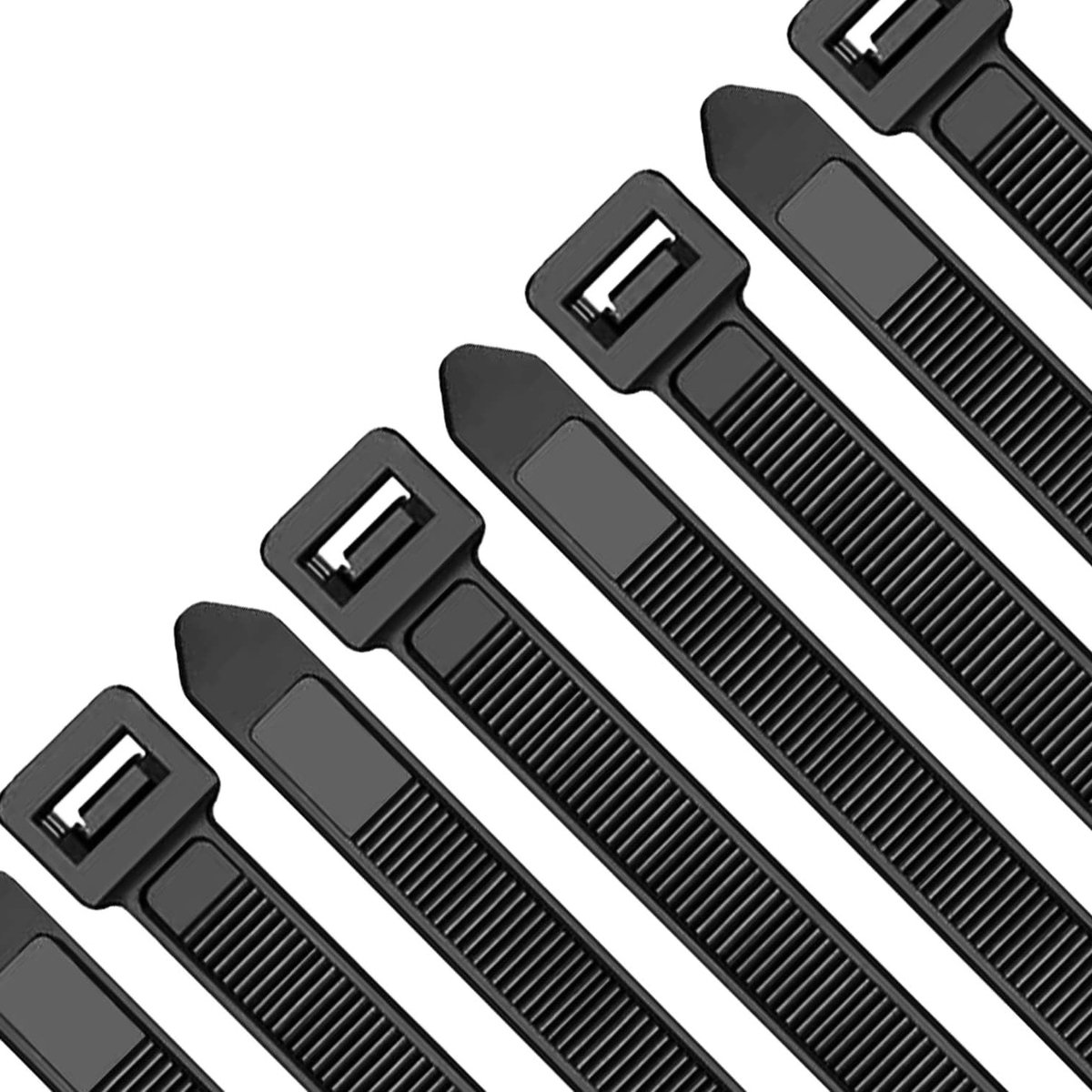 Zwarte Kabelbinders 250mm x 7.6mm - 1000 Stuks UV-bestendig Nylon met 55kg Treksterkte, Ideaal voor Industrie, Tuinbouw en Kabelbeheer