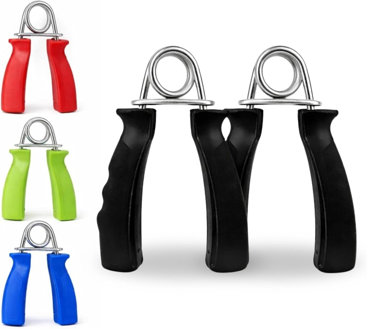 SnelShoppen - Set van 2 Hand- en Polsversterkers - Ergonomische Grip Trainer met Stalen Veer - Verbeter Gripkracht en Coördinatie - Random Kleur - 2 S