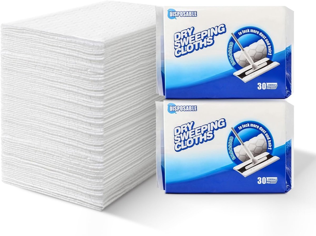 SnelShoppen - 240 Stuks Disposable Droge Vloerdoeken, Electrostatistische Mopdoeken voor Houten, Tegel en Vinyl Vloeren, 30x22 cm, Ideaal voor Stof en