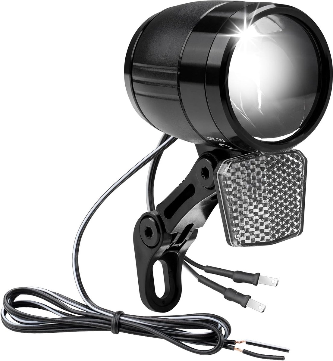SnelShoppen - E-Bike LED Dynamo Fietslicht 100 Lux met Automatische Verlichting, StVZO Goedkeuring, Fietslamp met Reflector voor Veilig Fietsen in de