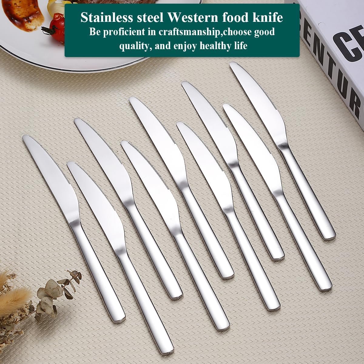 SnelShoppen - Steakmes Set 12 Stuks, RVS Tafelmessen, Snijmes Set, Roestvrij Staal, Geschikt voor Afwasmachine, Perfect voor Feesten en Restaurants