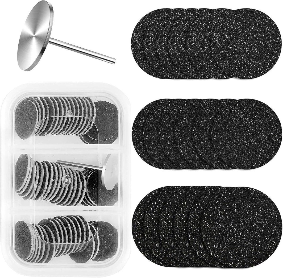 SnelShoppen - 60 Stuks Voetvijl Schuurpapier, Pedicure Tool Schuurdiscs voor Elektrische Voet Callus Verwijderaar (φ25mm)