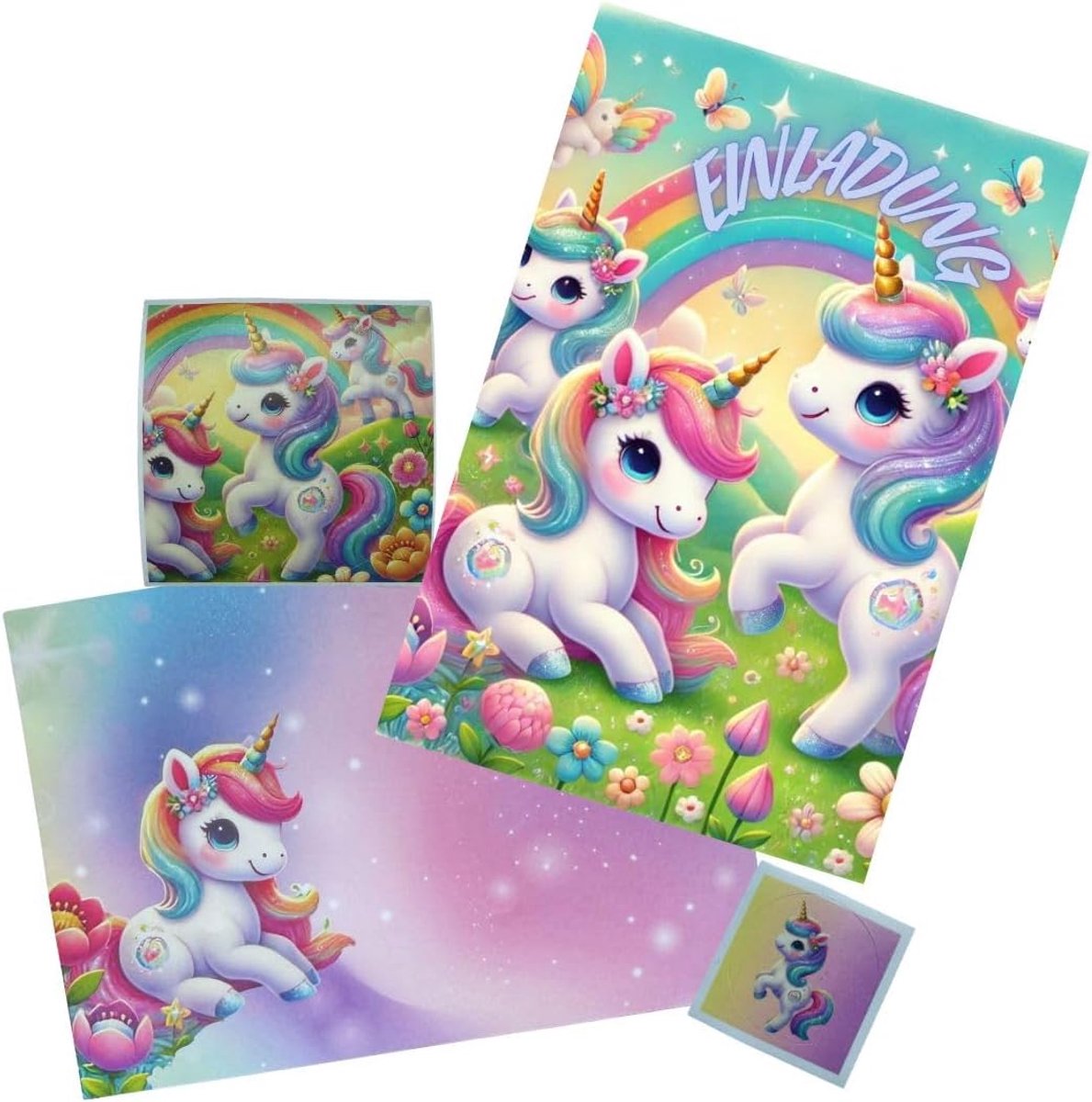 SnelShoppen - Kinder Verjaardagsuitnodigingen Kaarten Set 50 Stuks - 10 Uitnodigingen met Enveloppen + 30 Stickers - Voor Jongens en Meisjes - Feestde