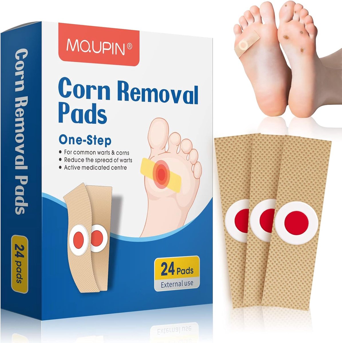 SnelShoppen - Corn Removal Pads - Effectieve Wratverwijderaar - 24 Stuks Corn Plaster voor Voeten, Handen en Tenen - Comfortabele en Pijnloze Huidverz