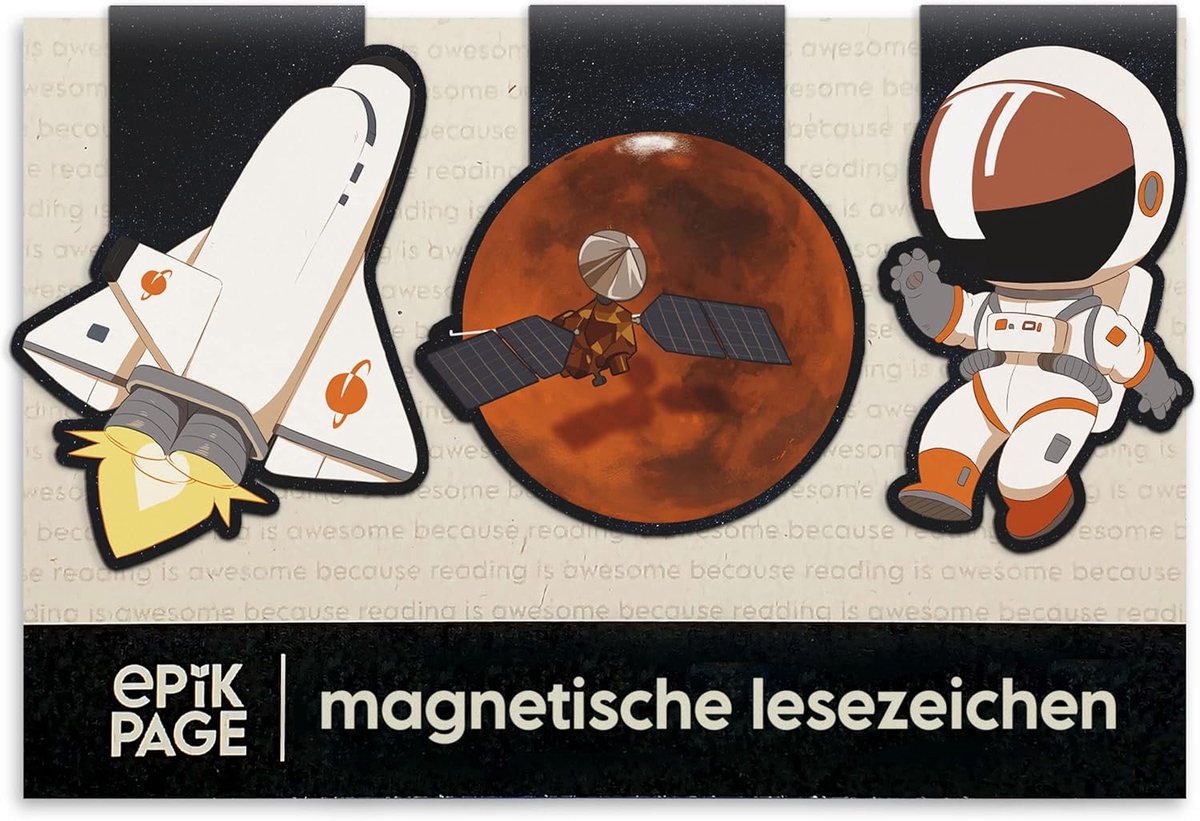 SnelShoppen - Magnetische Boekenleggers voor Kinderen, Unieke Ruimtevormen, 3-Delige Set, Perfecte Eerste Schooldag Cadeaus voor Jongens en Meisjes