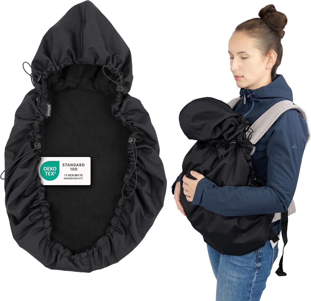 SnelShoppen - Zamboo Baby Carrier Cape - Fleece Bescherming tegen Koude en Wind voor Draagzakken - Universeel Compatibel met Buikdragers - Oeko-Tex Ge