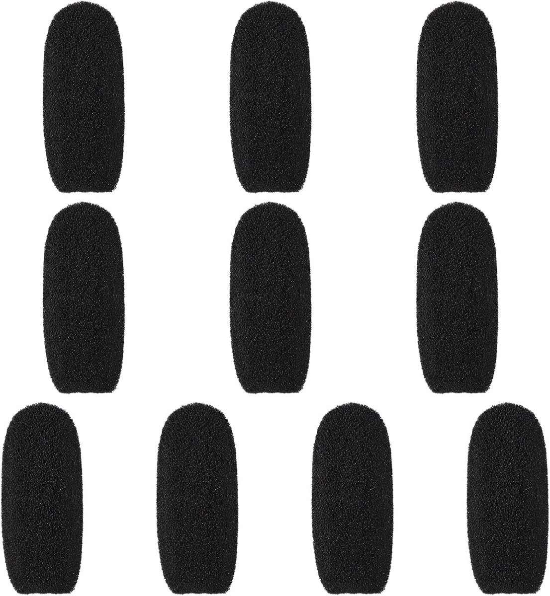 SnelShoppen - 10 Pack Foam Microphone Sleeves - Kleine Foam Windscreen - Hoge Dichtheid Microfoon Covers voor Headset Microfoons - Zwarte Microfoon Be