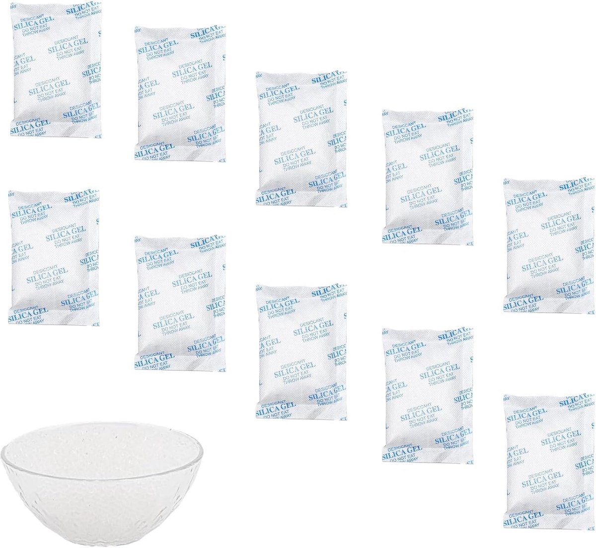 SnelShoppen - 40pcs Silica Gel Zakjes 20g Herbruikbaar Silica Gel Desiccant voor Elektronica, Kleding, Schoenen en Huisdieren - Vochtbestrijding en Dr
