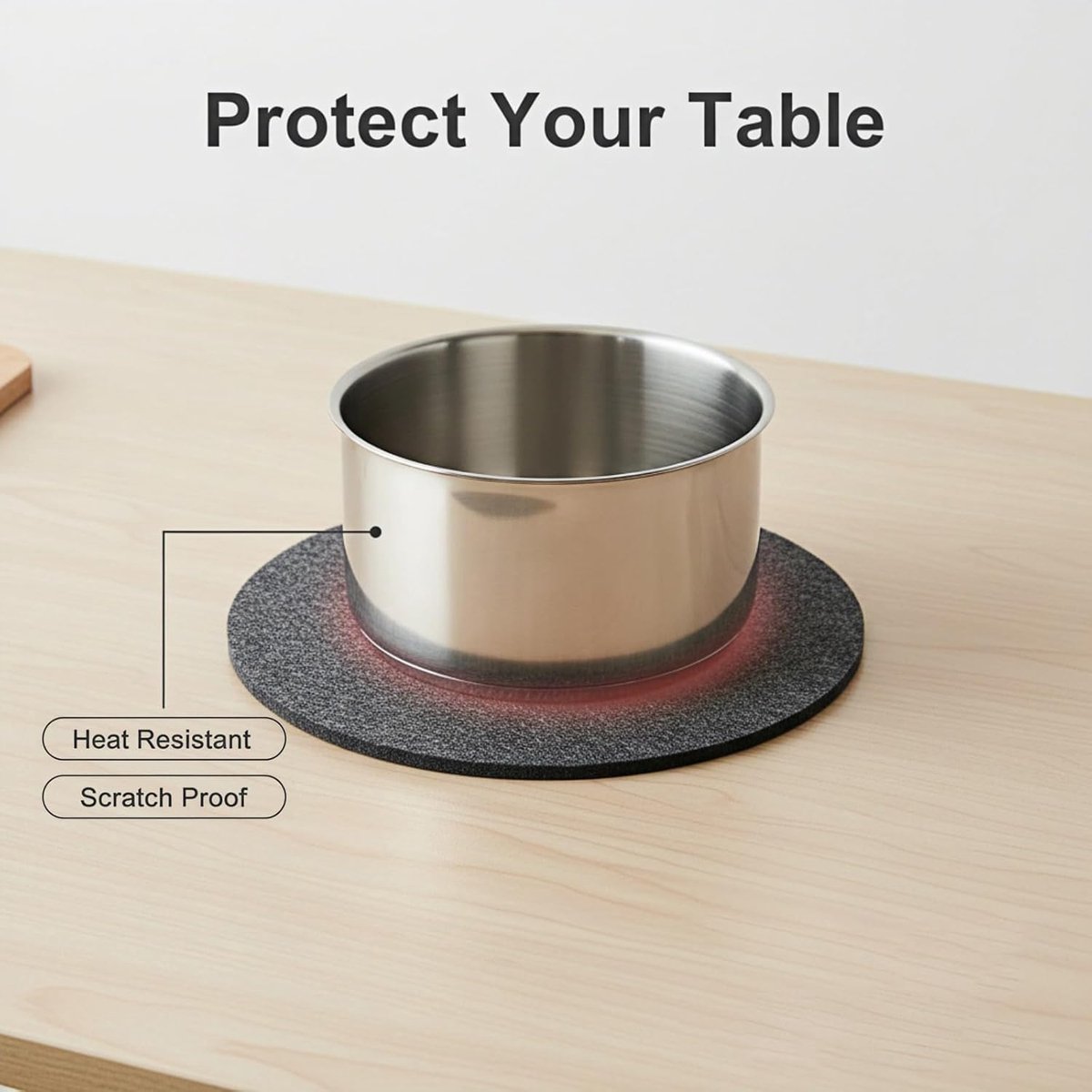 SnelShoppen - 6 Stuks Vilt Coasters Rond Ø 20 cm - Duurzame Tafelbeschermers voor Potten, Glazen, Vazen - Ideaal voor Keuken, Tuin en Feestjes