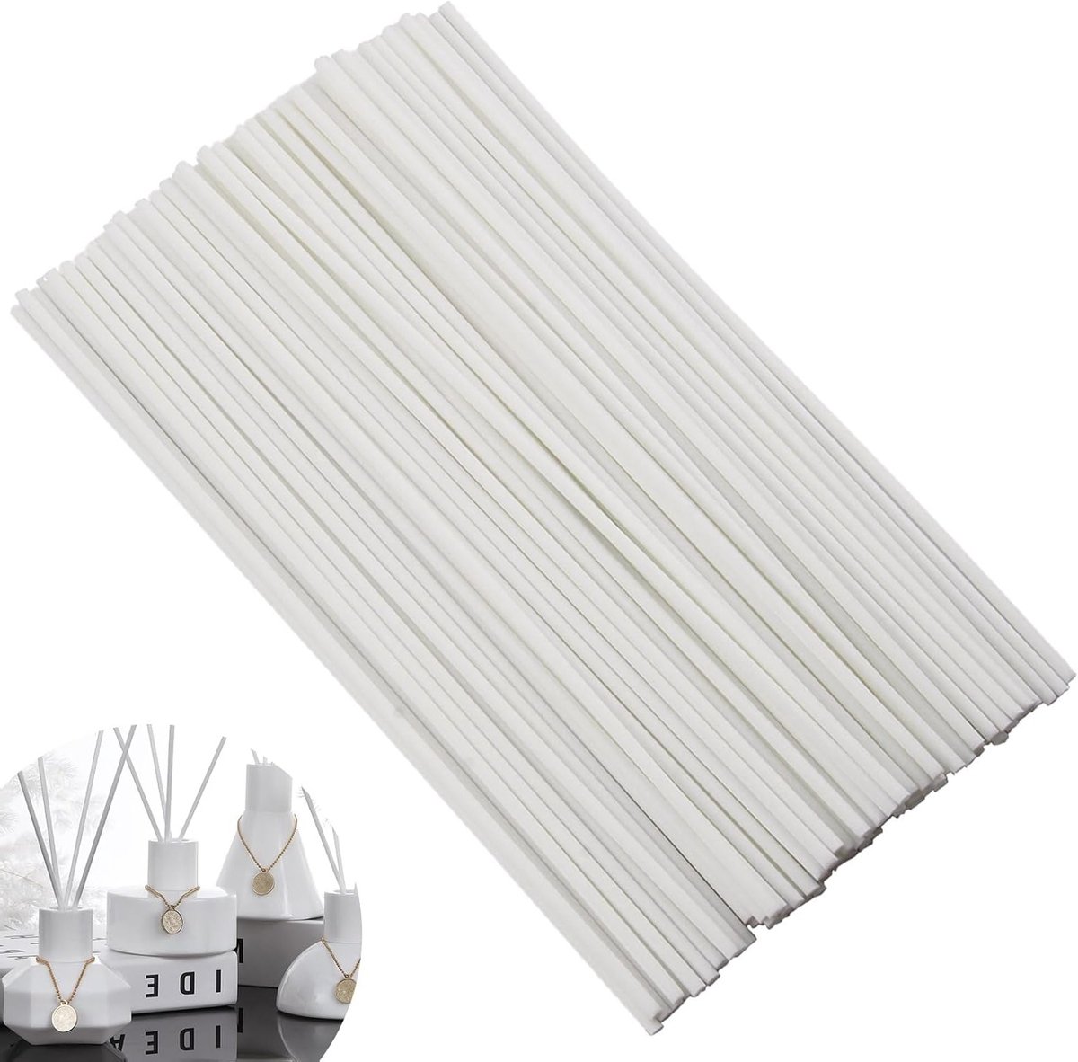 Set van 100 Eco-vriendelijke Diffuser Sticks van 20 cm x 3 mm voor Essentiële Olie, Aromatherapie en Huiskamer Geurdecoratie