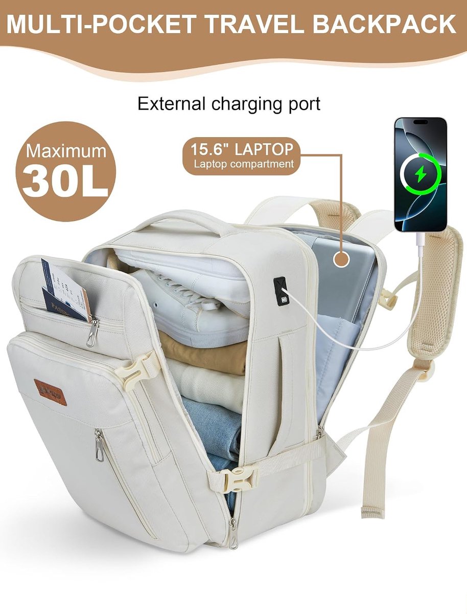 SnelShoppen - Ryanair Cabin Luggage Backpack 40x20x25, 20L Waterdichte Reistas voor Vliegtuig, 15.6" Laptop Compartment, Casual Reisrugzak voor Mannen