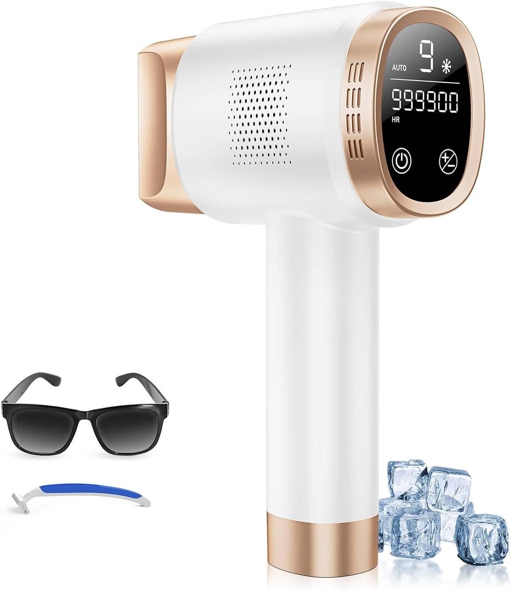 Thijox - IPL Ontharingsapparaat met 8°C Koelsysteem, 9 Instellingen, 600 nm Rood Licht, LCD-Touchscreen, Voor Gezicht, Armen, Bikinilijn en Lichaam, V