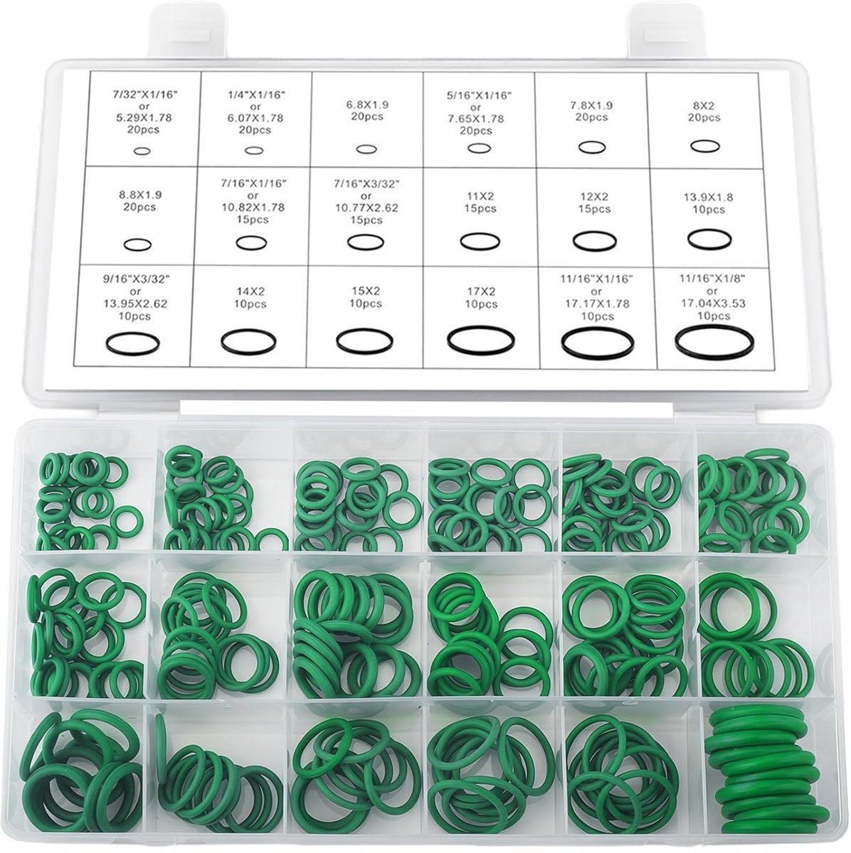 SnelShoppen - 270 Pcs O-Ringen Set - Rubber O-Ringen & Silicoon Dichtingen voor Auto Airco Compressors en Professionele Kraan Reparatie - Hoge Kwalite