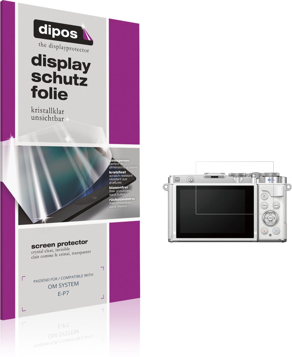 dipos – 4x Beschermfolie geschikt voor OM SYSTEM E-P7 | Krasbestendige & heldere Screenprotector Ultra-Thin