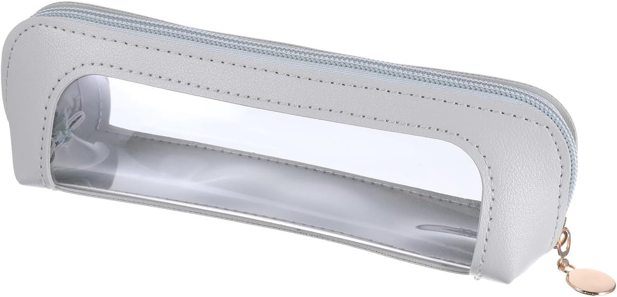 Make-uptasjes - make-uptas - kwasten - organizer - Kleine transparante make-uptas - van waterbestendig met rits, draagbare opbergtas - draagbare opbergtas voor make-upborstels voor thuis, kantoor en reizen, afmetingen - 19.5 × 6 × 5 cm