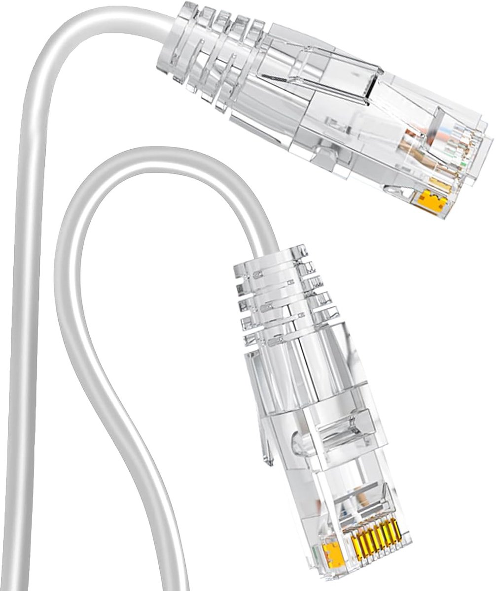 SnelShoppen - Cat6a Patch Kabel 0.15m - 5x Witte LAN Kabel - 10Gbps Hoogwaardige Netwerk Kabel - 28AWG Koper - Korte Ethernet Kabel voor Gaming en Str