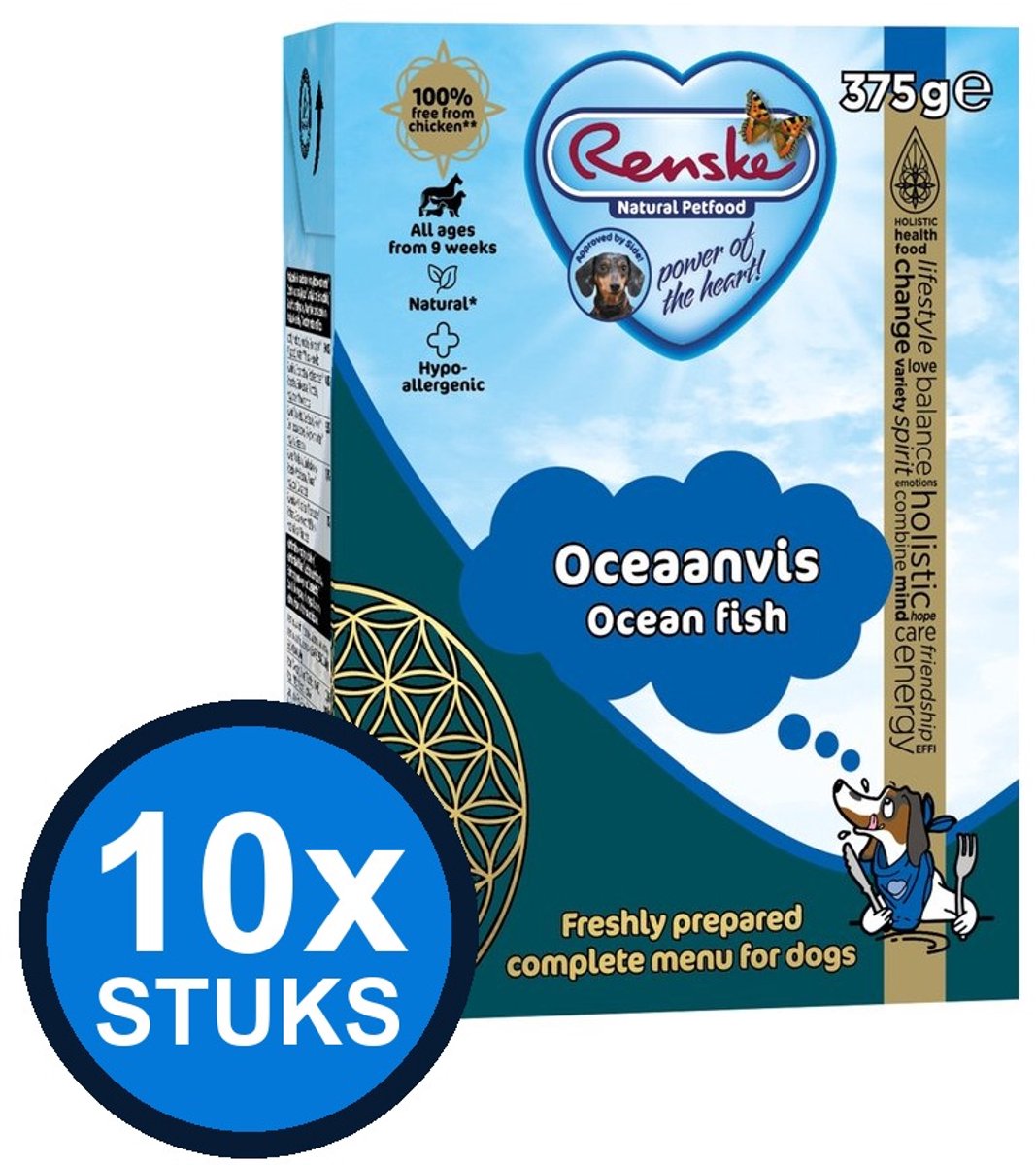Renske Renske - Vers oceaanvis - tetra 375gr - Hondenvoer Natvoer - 375 g