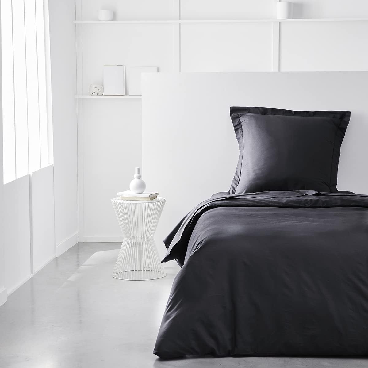 SnelShoppen - Fitted Sheet 90 x 190 cm voor Eenpersoonsbed, 100% Katoen, Effen, Machinewasbaar, Duurzaam, Comfortabel, Geschikt voor Elk Seizoen