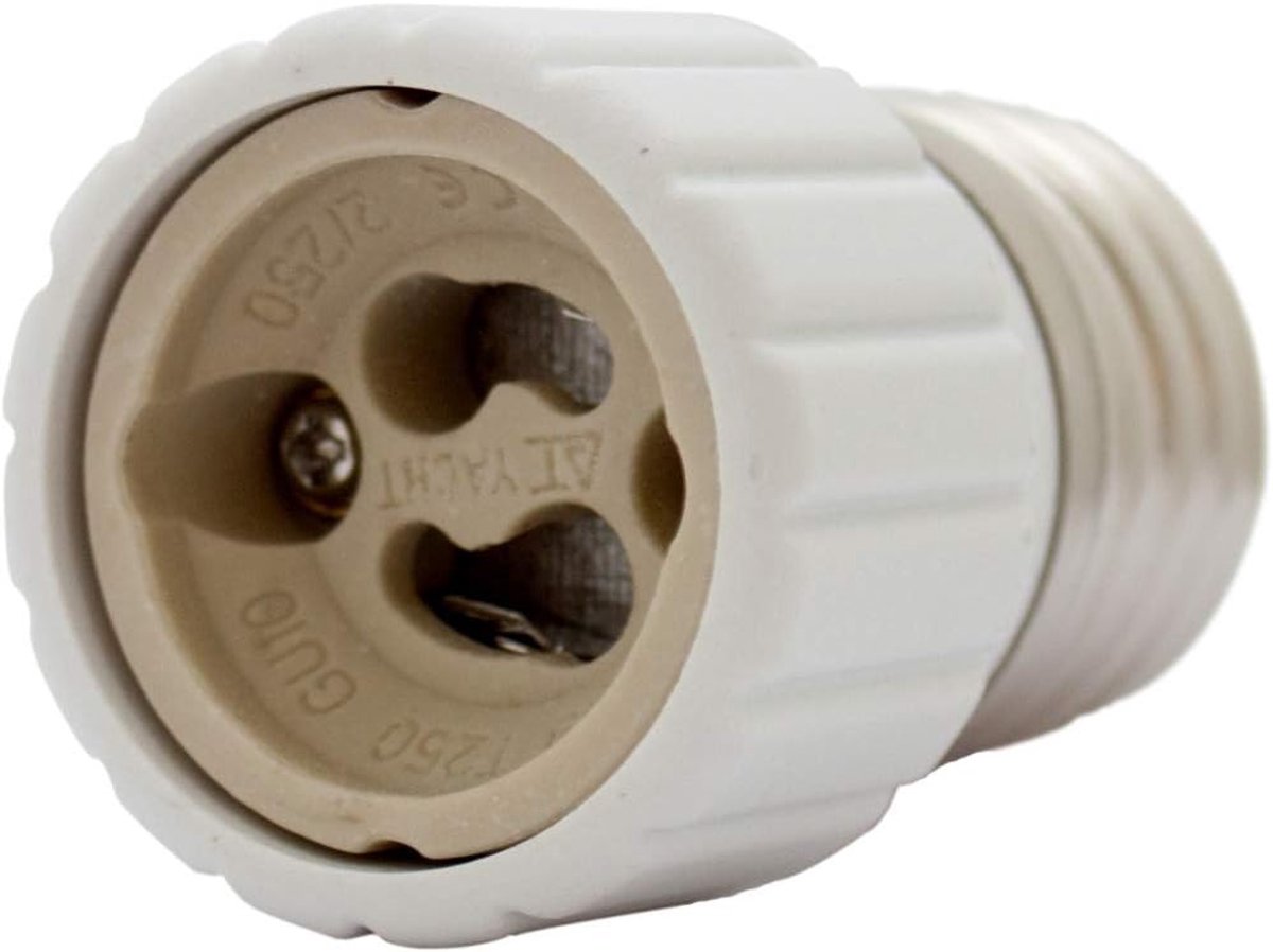 SnelShoppen - Set van 4 E27 naar GU10 Lamp Adapter - Lampen Basis Adapter voor LED, Halogeen, Energiespaarlampen, Wit - Geschikt voor Smart Home Syste