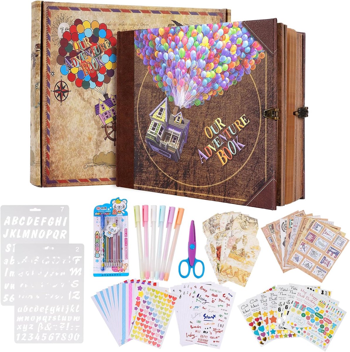 SnelShoppen - Our Adventure Book Scrapbook Foto Album - 146 Pagina's - Harde Kaft - 22x19 cm - Perfect voor Verjaardag, Huwelijk, Valentijnsdag, Kerst