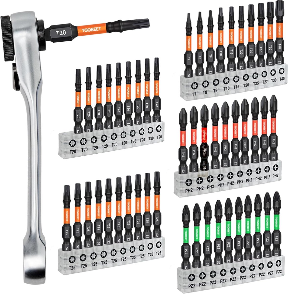 Thijox - Impact Multi Schroevendraaierbitset 51-delig, Magnetisch S2-staal 50 mm, Torx/Phillips/Pozidriv, Slagvaste Bitset voor Slaggereedschap en Min