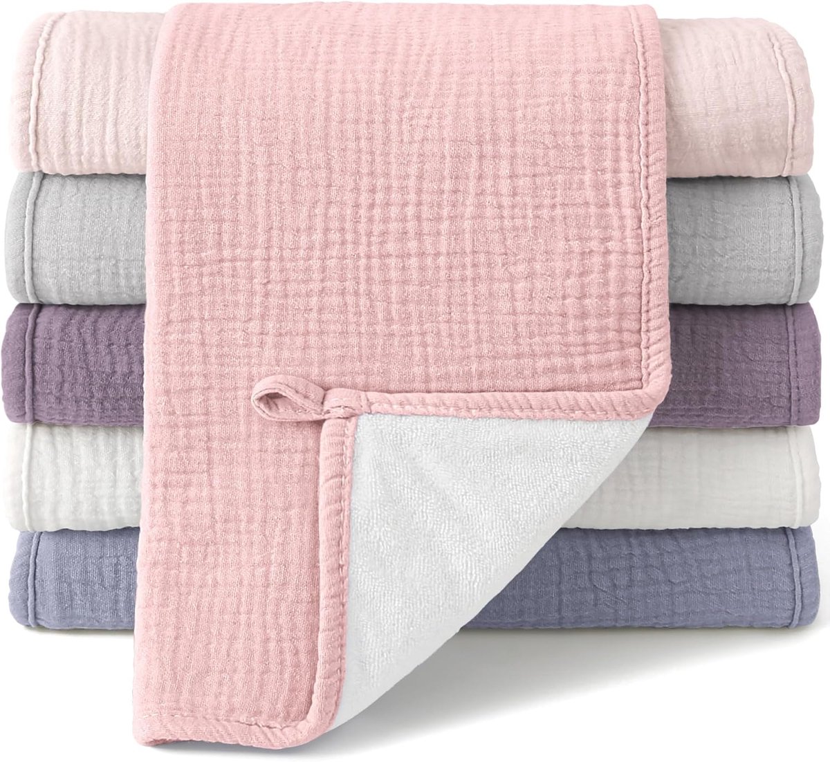 Thijox - Babyluiers van chiffon, 5 stuks, superzacht, absorberend, 50 x 25 cm, uniseks, voor pasgeborenen, meisjes en jongens, perfect voor elke geleg