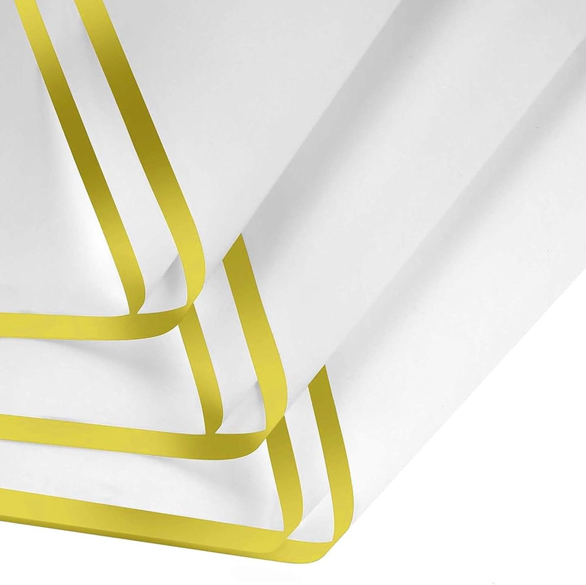 SnelShoppen - 20 Vellen Waterdicht Bloemen Geschenkpapier, Luxe Bloemverpakking met Gouden Rand, Perfect voor Cadeaus, DIY Creaties en Bruiloften, Wit