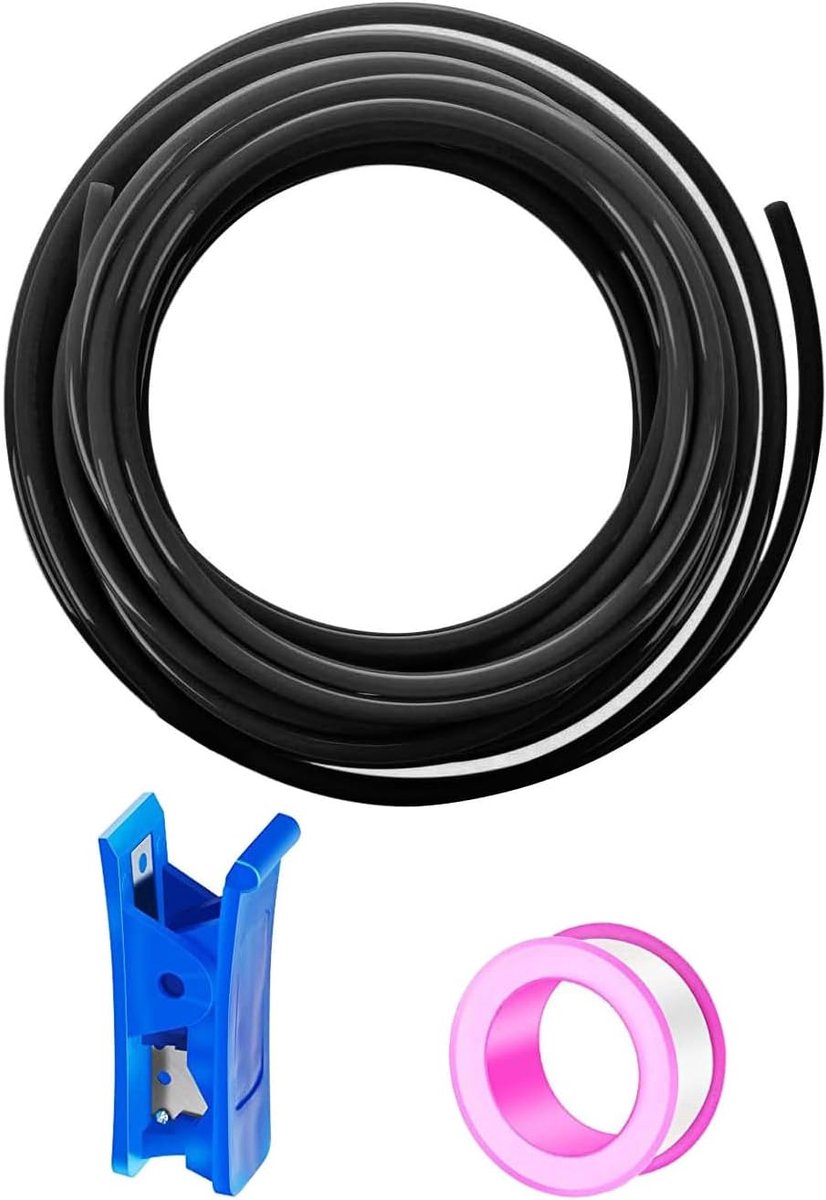 SnelShoppen - Pneumatische Slang 20m - Zwart 4mm OD, 2.5mm ID - Polyurethaan PU Lucht Slang - Compressed Air Hose voor Pneumatische Apparaten & Compre