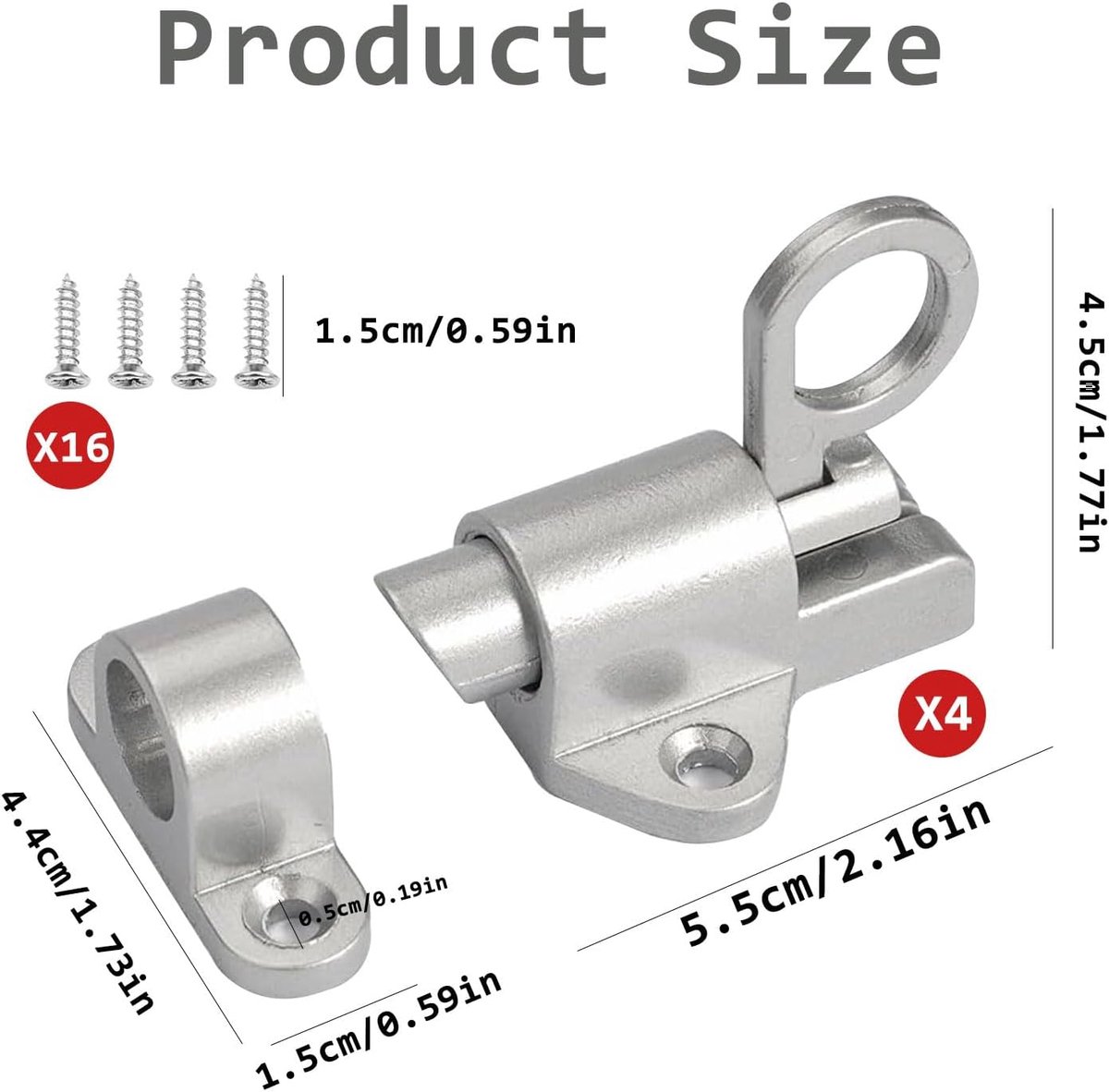 SnelShoppen - 4 Stuks Automatische Deursloten met Veer - Corrosiebestendige Aluminium Legering - Voor Houten Deuren en Ramen - Veilige Sluiting - Voor