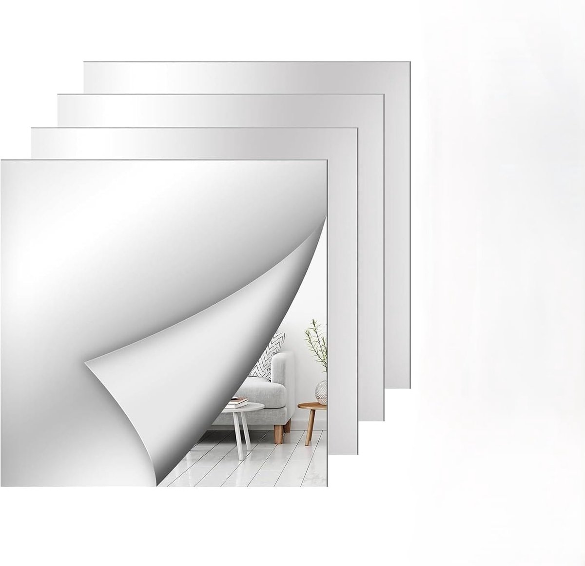 SnelShoppen - Plakspiegel voor Wand, Decoratieve Spiegel, Muurspiegel, Klein Formaat, 1 Stuk, Ideaal voor Badkamer, Slaapkamer, Camping, Kinderen, Roe