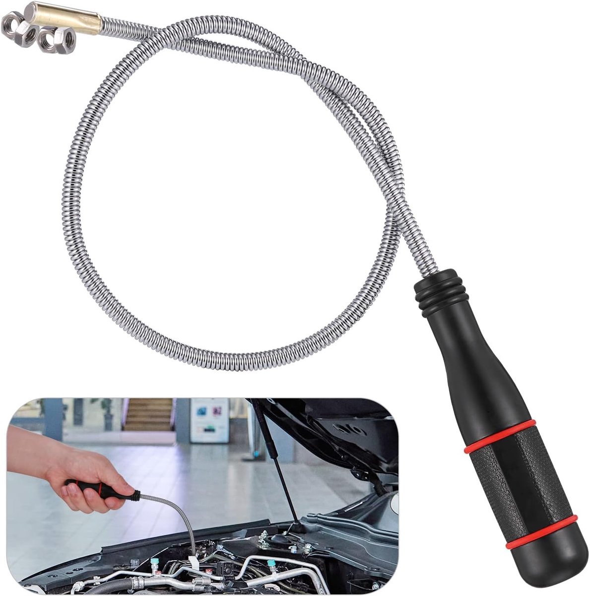 SnelShoppen - 60cm Flexibele Magnetische Pickup Tool - Sterke Magnetische Tool met Antislip Handvat - Telescopische Magnetische Gereedschappen voor Mo