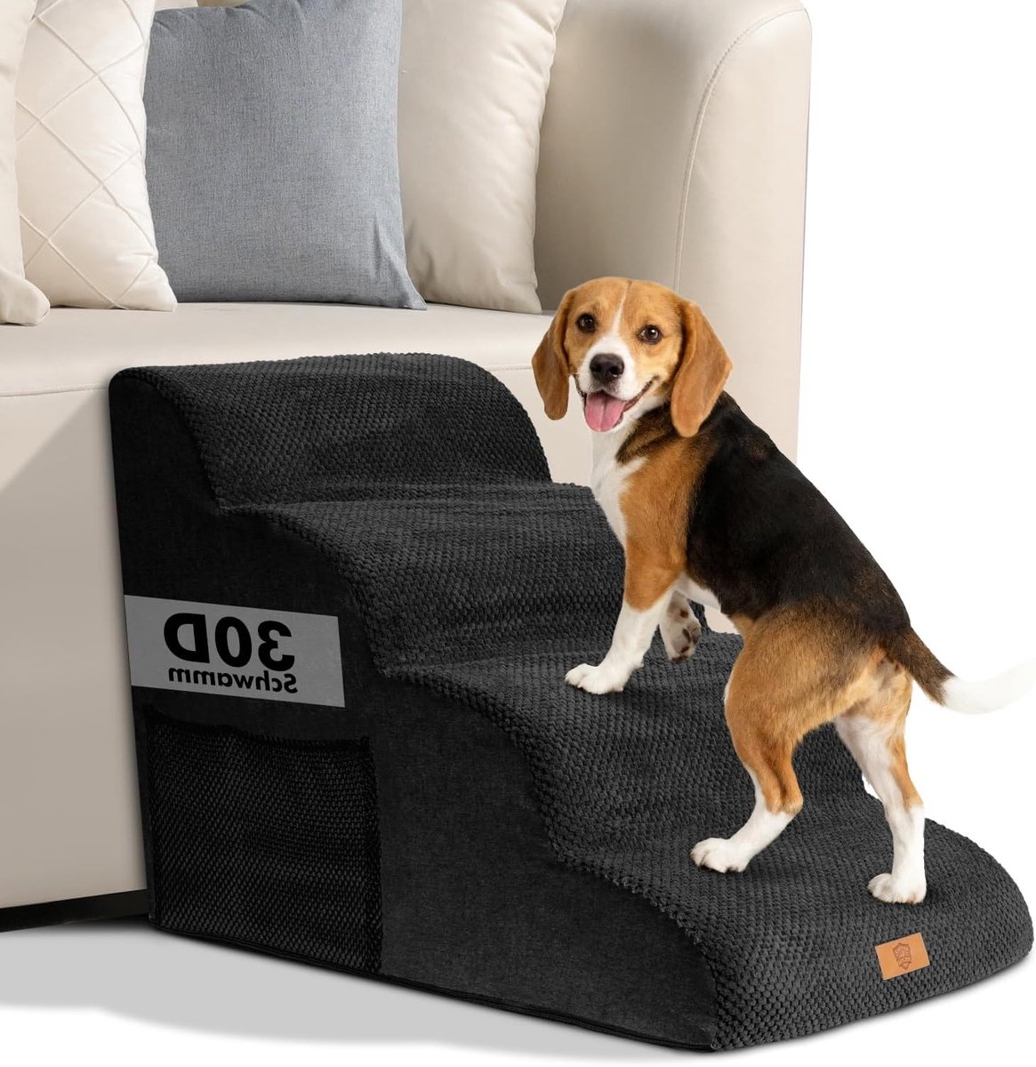 Hondentrap met 4 Treden voor Kleine Honden, Antislip, Wasbaar en Draagbaar voor Bed, Bank en Auto