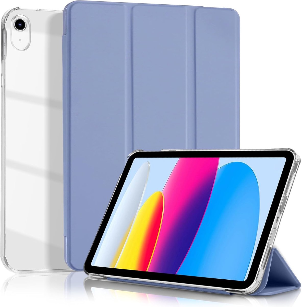 SnelShoppen - Slim Hard Back Beschermcase voor iPad (A16) 11 inch 2025 en iPad 10th Gen 10.9 inch 2022 - Translucent Frosted Back Cover in Lavender Gr