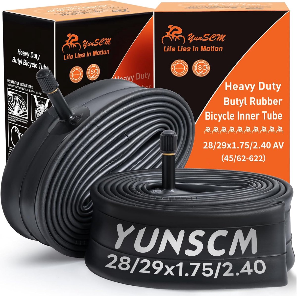 SnelShoppen - 2x Heavy Duty Fietsbinnenband 29 inch 45/62-622 AV32mm voor Mountainbike 29x1.75/1.95/2.10/2.25/2.40 - Duurzaam en Betrouwbaar