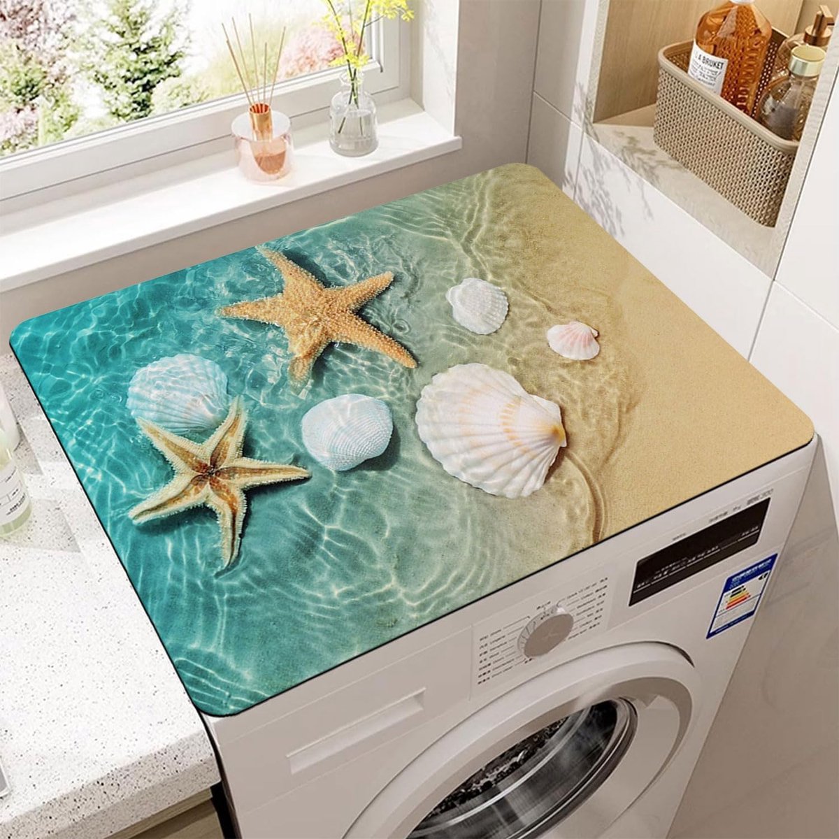 SnelShoppen - Universele Wasmachinehoes 60 x 60 cm, Antislip Wasmat, Stofbescherming voor Wasmachine, Droger, Keuken, Badkamer, Duurzaam en Milieuvrie
