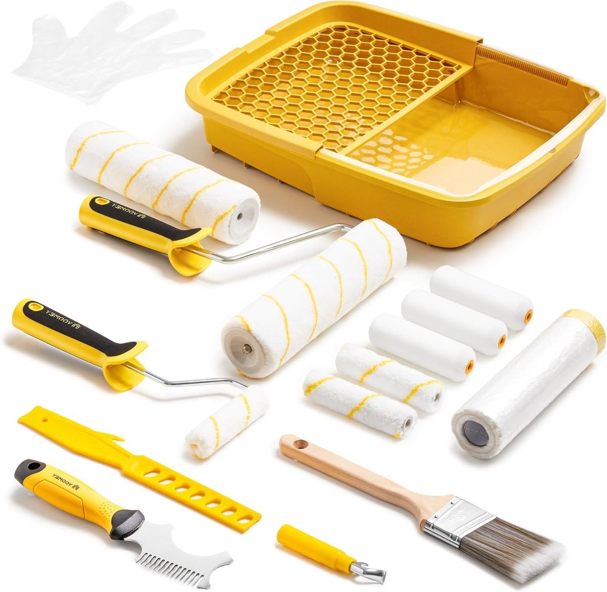 20-delige Verfset met 9 Inch Verfroller, Verfbak en Accessoires voor DIY Interieurprojecten en Huishoudelijke Reparaties