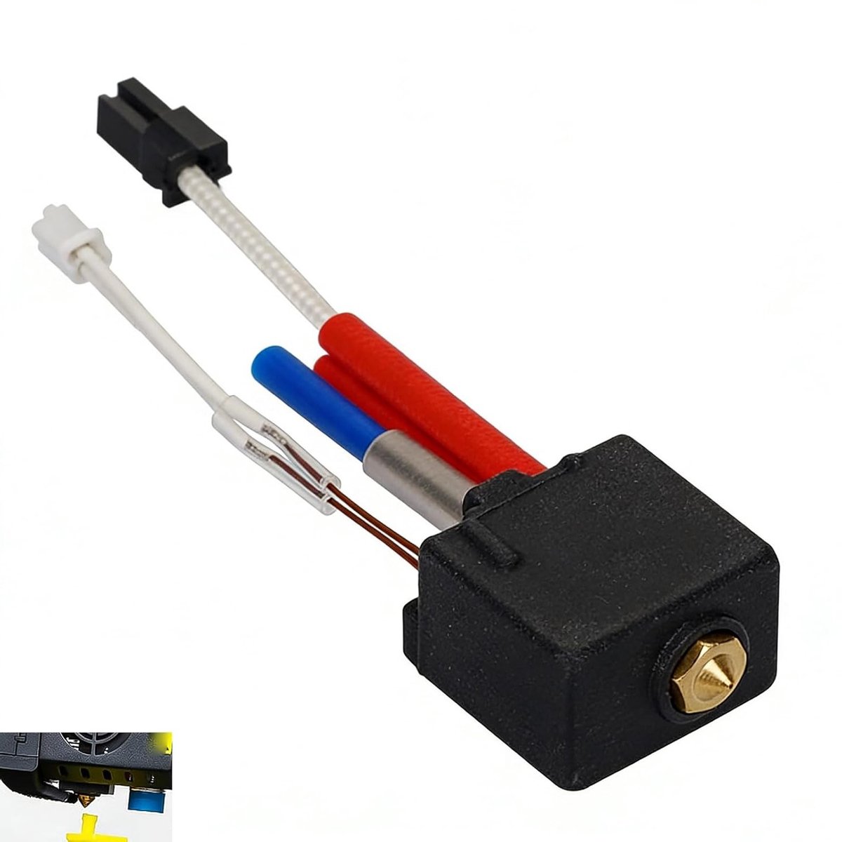 Vervangende Hotend voor 3D-printers, Compatibel met Kobra 2 Series, 24V V5 J-Head Extruder met 0.4mm Nozzle en Siliconen Sok, Ideaal voor Precisieprinten en Verbeterde Prestaties