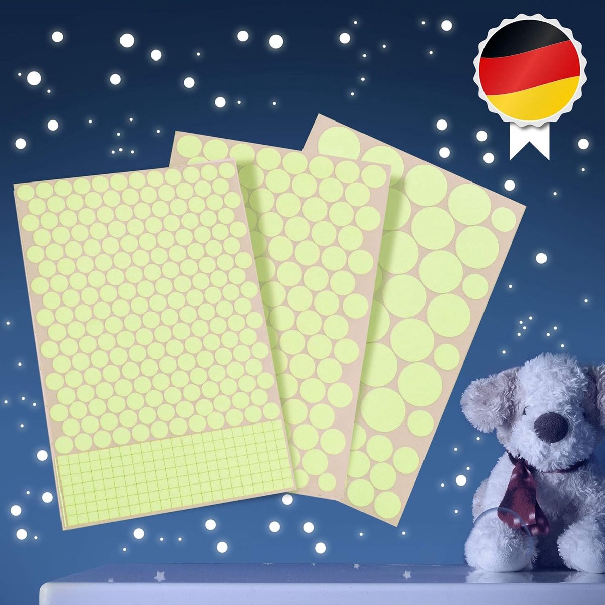 SnelShoppen - Luminous Dots Luminous Sterren Stickers - 524 Fluorescerende Zelfklevende Sterren voor Kinderen - Sterrenhemel Decoratie - Ideaal voor K