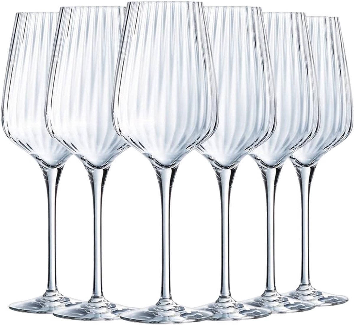 SnelShoppen - 6 Stems Glazen 35 cl - Hoogwaardige Kristallen Wijnglazen - Perfect voor Feest, Diner, Keuken en Tuin - Gemaakt in Frankrijk - Versterkt