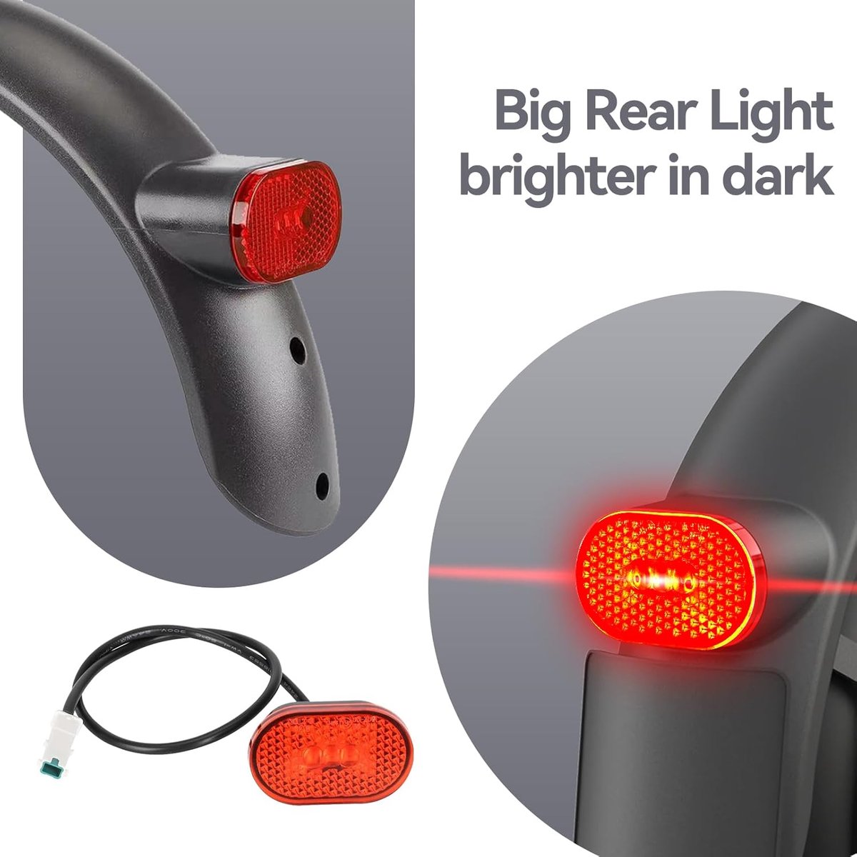 SnelShoppen - Achterspatbord met Metalen Ondersteuning voor Elektrische Scooter - Vervangend Achterspatbord Accessoire voor Xiaomi M365, 1S, Pro, Pro