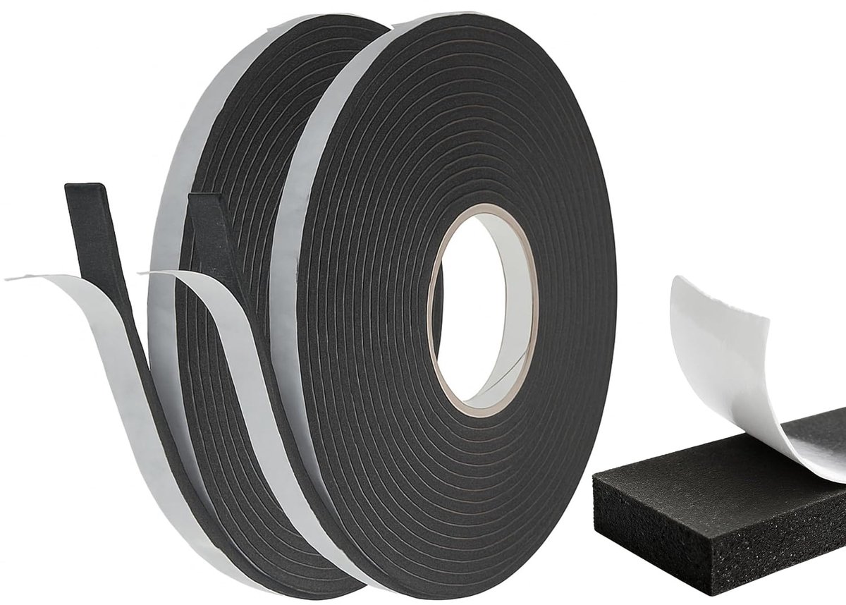 SnelShoppen - Draft Seal Zelfklevend Raam- en Deurafdichtband 10 mm x 20 m - Demping en Buffering Tape van PE Foam in Anthraciet - Perfect voor Isolat